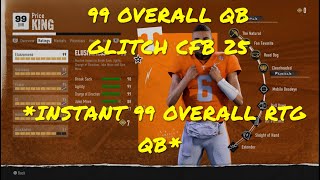 INSTANT 99 OVERALL QB GLITCH IN NCAA 25 FOOTBALL ROAD TO GLORY WORKING AFTER NEW UPDATE [upl. by Alvira]