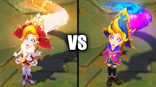 Arcanist Zoe vs Prestige Arcanist Zoe Skins Comparison League of Legends [upl. by Landis]