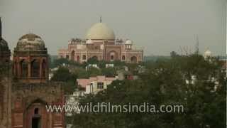 Aerial view of Humayuns Tomb from Hazrat Nizamuddin Basti [upl. by Aem]