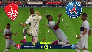 BrestPSG  10ème journée  FC 24 Encore un Mbappé en feu [upl. by Netsirhk]