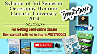 3rd Sem  Geography Hons Syllabus amp Books  BySagarika Nagcalcuttauniversity [upl. by Eet168]