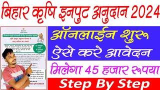 बिहार कृषि इनपुट अनुदान 2024 ऑनलाइन आवेदन कैसे करें  How to Online Apply Bihar krishi input [upl. by Ardnoet371]