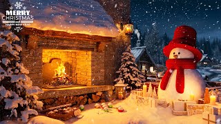 Relaxing Christmas Music Snow Falling 🎄 Cozy Christmas Fireplace Instrumental 🔥 Christmas Carols [upl. by Hannavahs]