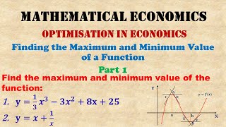 Finding the Maximum and Minimum Value of a Function  Part 1 [upl. by Yks]