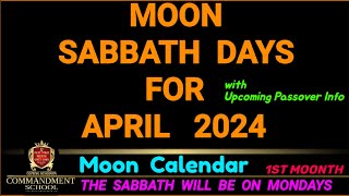 Lunar Sabbath days for April 2024 [upl. by Ahselef]