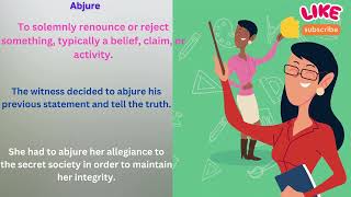 Abjure Meaning in English With Example [upl. by Nnylyma]