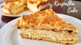 Karpatka Cake Recipe Polish Vanilla Slice  Carpathian Mountain Cream Cake [upl. by Nellac]