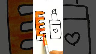 How to Draw Comb and Lipstick for Kids kidsvideo drawing [upl. by Natanoj]