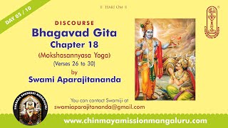 Gita Chapter 18  Day 0510 Talk in English by Swami Aparajitananda Chinmaya Mission Chicago [upl. by Chaney]