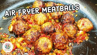 Air Fryer Chicken Meatballs In Chilli Garlic Sauce  Easy Healthy Air Fryer Recipes [upl. by Eeneg]