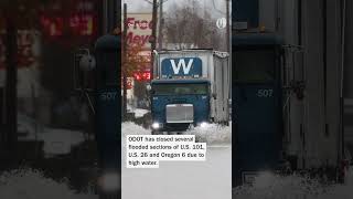 Heavy rain high tides cause flooding along the Oregon coast [upl. by Alyam]