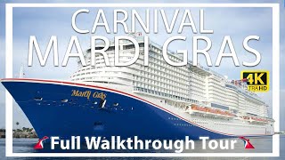 Carnival Mardi Gras  Full Walkthrough Ship Tour  Real Roller Coster  Huge Aqua Park  New 2024 [upl. by Hanimay]