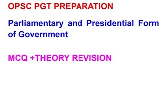 Parliamentary Form of Govt and Presidential form of Govt Comparative Politics  Political Sc [upl. by Gemperle]