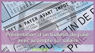 Présentation dun bulletin de paie avec acompte sur salaire [upl. by Warrin]