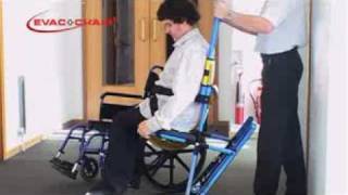 EvacChair emergency stairway evacuation mobility impaired building escape [upl. by Eilzel]