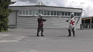 Some sparring on 23052021 with Shield and Sword vs Zweihander [upl. by Chenay]