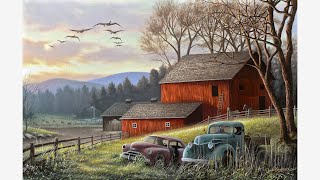 Landscape Painting Timelapse  Country Farm at Dusk [upl. by Lux]