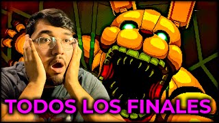 Lambret REACCIONA a TODOS LOS FINALES de FNAF Into the Pit [upl. by Wylma]