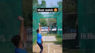 Revealing My Bowling Action in SlowMo with Outswing Seam shorts cricket [upl. by Notselrahc]