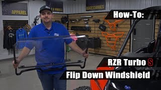 How To Install Flip Down Windshield  Polaris RZR Turbo S  SuperATV [upl. by Ddal]