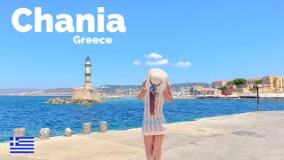 Chania Greece 🇬🇷 4KHDR Walking Tour In The Island Of Crete [upl. by Alleirbag]