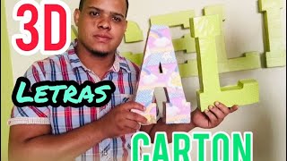 DIYCOMO HACER LETRAS EN 3D PARA DECORAR MI CUARTO DECORAR LA SALA [upl. by Tiffi]