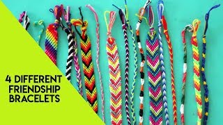 4 different techniques to make friendship bracelets [upl. by Gilbert]