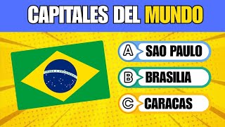 ¿Cuánto sabes de Geografía 🌎 Adivina las capitales del Mundo  Trivia de Cultura General en español [upl. by Bland]