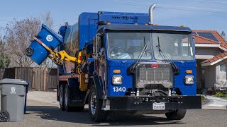 Peterbilt 520 New Way Sidewinder Side Loader Garbage Truck [upl. by Idorb]