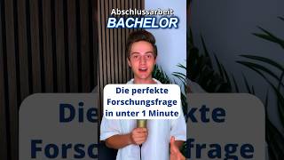 Forschungsfrage Bachelorthesis student studium bachelorarbeit [upl. by Annadal957]