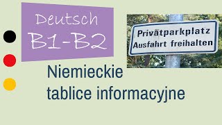 Lekcja języka niemieckiego poziom B1B2 Niemieckie tablice informacyjnePoziom średniozaawansowany [upl. by Ahsinar]