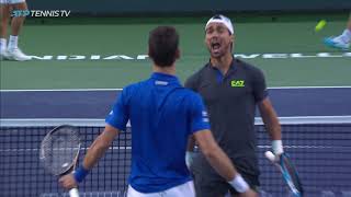 DjokovicFognini vs RojerTecau Entertaining Rallies  Indian Wells 2019 [upl. by Tabshey677]