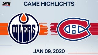 NHL Highlights  Oilers vs Canadiens – Jan 9 2020 [upl. by Aeht]