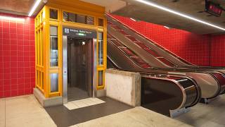 Sweden Stockholm Norsborg subway station Metro 1X elevator 1X inclined elevator [upl. by Nortyad]