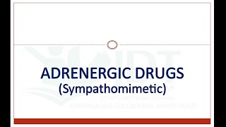 Adrenergic Drugs Sympathomimetics Pharmacology Adrenaline [upl. by Erimahs]