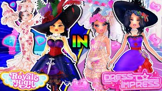 ONLY Making ROYALE HIGH SETS In DRESS TO IMPRESS Goddess Of Triumph Whimsy Witch Starlight ROBLOX [upl. by Barsky]