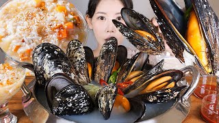 대왕 홍합🦪✨ 자연산 섭국 섭죽 먹방 giant mussel eating show mukbang korean food [upl. by Hartzel]