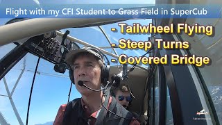 Flight with my CFI Student to Grass Field in Super Cub [upl. by Krissie]