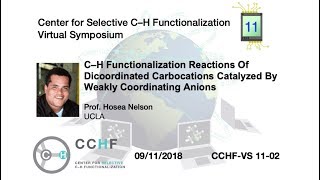 CCHF VS 112  Prof Hosea Nelson  C–H Functionalization Reactions of Dicoordinated Carbocations [upl. by Mackey]