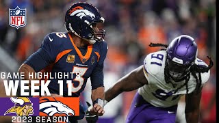 Minnesota Vikings vs Denver Broncos  2023 Week 11 Game Highlights [upl. by Lexine]