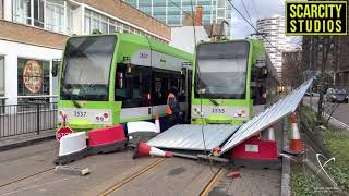 Croydon Boxpark cranes swing as Storm Eunice causes travel chaos [upl. by Maxie]