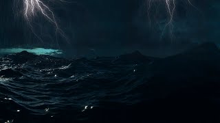 Thunderstorm sounds for sleep with rain ocean waves and thunder and lightning sounds [upl. by Ecienaj]