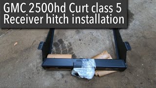 Chevy and GMC 2500hd 3500hd curt class 5 trailer hitch Receiver installation 15703 [upl. by Ynnohj]