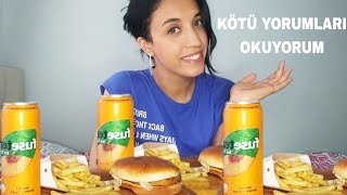 Kötü yorumları okuyorum  Burger King Tavuklu Barbekü Brioche Menü Türkçe Mukbang [upl. by Aerdnaid]