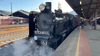 Steamrail K153 A2 986 steam train Ballarat to Southern Cross [upl. by Fabyola]