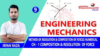 Lec 9  Method of Resolution amp Composition of Forces Numerical  Engineering Mechanics [upl. by Artek]