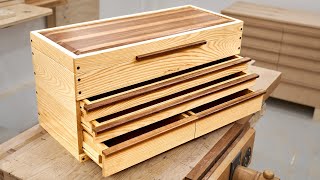 How to Make a Toolbox with Drawers  Woodworking [upl. by Yaja]