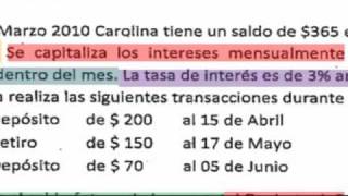 Cuenta de ahorro con capitalización mensual e interés simple dentro del mes [upl. by Enaitsirk]