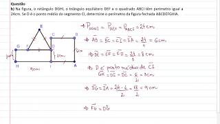 Geometria Plana  Cederj  Questão 3  b – Ap1  2019 – 1 – Perímetro de figuras planas [upl. by Anilatak]