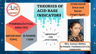 Theories of Acid Base Indicators  Pharmaceutical Analysis  Unit2  BPharm I Semester [upl. by Analra]